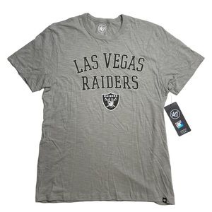 New Las Vegas Raiders NFL Short Sleeve T Shirt Grey Black Crew Neck Large ‘47
